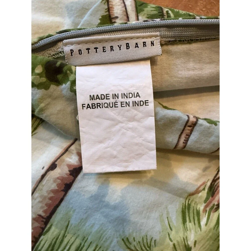 Pottery Barn Tropical Bolster Pillow Cover 16x26 100% Cotton
